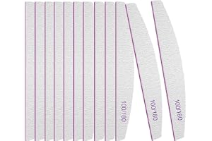 BREEZO 12 st professionella nagelfilar dubbelsidig Emery Board 100/180 korn tvättbara nagelfilar, fingernagel buffrande filar manikyrverktyg nagelstyling verktyg husdjursskötselverktyg