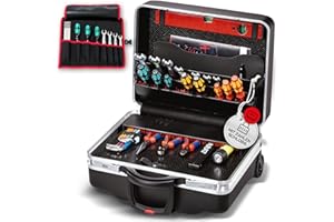 PARAT CLASSIC KingSize Roll neo CP-7 Safe | Rollkoffer für 60 Werkzeuge | Inkl. BASIC Roll-Up Case 8 | Werkzeugkoffer mit CP-7 Haltern & Zahlenschloss | Robuster 36L Werkzeugtrolley für Profis