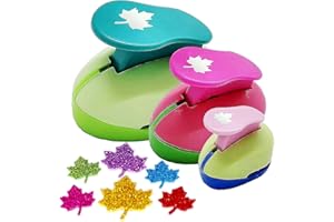 RUNFAR SHOP 3PCS Paper Punches for Craft Maple Leaf Punch Cutter Paper Punches, Craft Lever Punch Handmade, Leaves Shape for Paper Crafting, Scrapbooking, Cards Decoration, DIY Arts 9 mm, 16 mm, 25 mm,