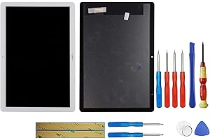 swark Écran LCD compatible avec tablette Huawei MediaPad T5 LTE 10,1" (blanc sans cadre) tactile + outils