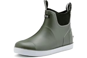 Jesindr Gummistiefel Herren, Protective Wasserdicht Anti-Rutsch Stiefeletten, Atmungsaktiv Schwarz Chelsea-Stiefel, Original Mode Grundlegend Reitstiefel