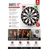 17 İn&ccedil; Profesyonel Dart Tahtası Seti &ndash; 6 Adet Metal U&ccedil;lu Dart Oku Dahil &ndash; Duvara Asılabilir, Ev Ofis Kafe Oyun Odası İ&ccedil;in Dar