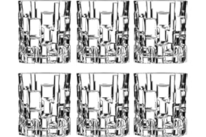 Zcoolo Juego de 6 Vasos de Whisky 300ml/10oz, Vaso de Whisky Robusto Cristalino Sin Plomo para Escocés, Borbón y Más, Con Caja de Regalo (D)