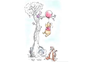 Komar WB059-40x50 - Decorazione da parete per cameretta dei bambini, motivo: Winnie the Pooh Hang on