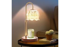 Paryou Kerzenwärmer Lampe mit Dimmer - Elektrische Kerzenlampe mit Timer für Glaskerzen Duftkerzen mit 2 Glühbirnen