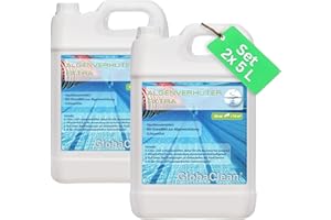 GlobaClean Algizid für Pool 2X 5L mit Klareffekt 2.0 - Maximaler Algenschutz - Algenvernichter Pool - Poolklar für Pool flüssig - Algenmittel für sauberes Poolwasser