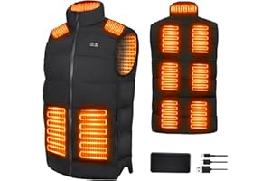 CWAWF Beheizte Weste Wiederaufladbar, Wärmeweste 10000mah Akku mit 11 Heizzonen, beheizte Jacke für Herren und Damen, wärmende beheizte Jacke