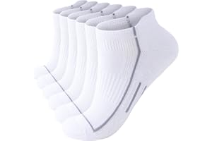 Stoeury Mens Trainer Socks, Thick Cushion Anti Blister Running Socks, Low Cut Ankle Socks for Men Women, Wicking Breathable Short Cotton Socks for Sports, Walking, Gym and Casual- 6 Pairs