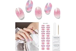 DUKASOU 22 Tiras de Gel para Uñas Pegatinas de Uñas de Gel de Calidad Nail Stickers De Salón de Belleza Tiras de Esmalte de Uñas Duraderas Para Mujeres Niñas