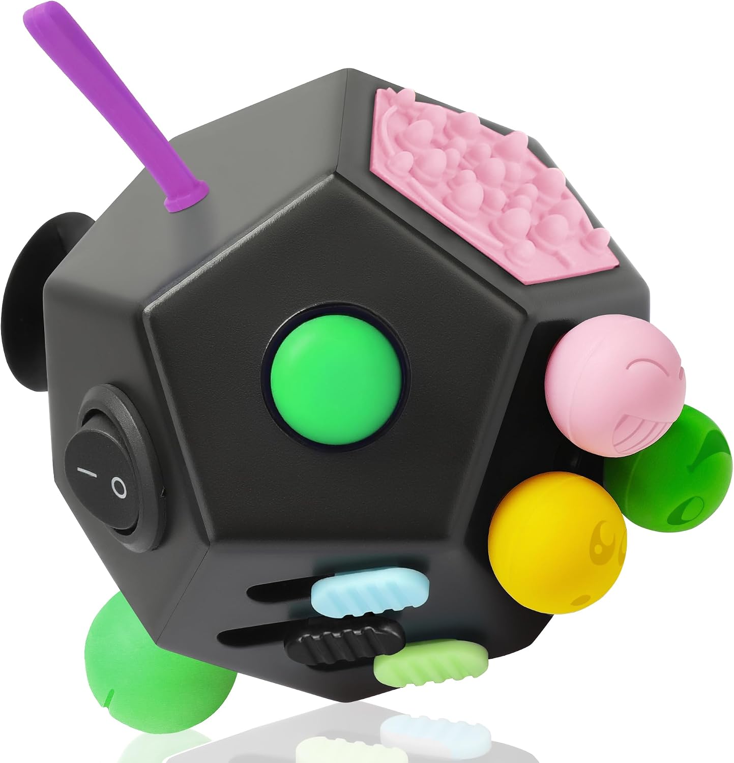 VCOSTORE Fidget Cube with 12 Sides - Original Cubo Antiestres Adultos Dado Antiestres Fidget Cube Toy for All Ages with ADHD, Add, ASD, ADHD