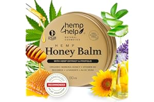 ‎HEMP HELP HEMP COSMETIC Manuka-Honig-Hanf-Salbe für Neurodermitis & Ekzeme, Schuppen - Propolis, Bienenwachs, Aloe Vera- Dermatologisch Empfohlen, Heilt Trockene, Rissige Haut