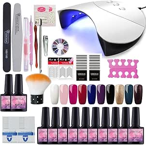 Saint Acior 10pc Vernis Semi Permanent 36w Uvled Lampe Usb Pour Sécher Vernis A Ongle Soak Off Uv Gel Base Top Coat Brosse Strass Décor Nail Outils