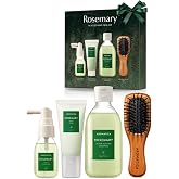 AROMATICA Rosemary Scalp Scalp Test Kit &ndash; Gift Set &ndash; [Mini Wood Hair Brush/Shampoo 100 ml/ Root Enhancer 30 ml/ Scalp Scrub 3