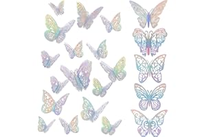 FIHODONE 60 PCS Butterfly Wall Sticker 3D,Butterfly Decorations Room Decor, Cake Decorations,Butterflies for Birthday Wedding Party Wall Decor Aesthetic Bedroom