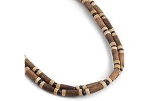 LOCAL LEAGUE Męskie Koraliki Australian Surfer Style Męski Naszyjnik Korale na Szyję dla Chłopaka, Surfera 46cm/ 53cm/ 62cm/ 74cm Wakacje Plaża Impreza Festiwal Surf Party Tribal