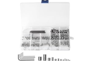 DAJMAIEZ 300 Pezzi Viti Senza Testa Esagonale, M3 M4 M5 M6 M8 Viti per Maniglia Porta in Acciaio Inossidabile, Vite a Testa Cilindrica Esagono Incassato per Maniglie Porte, Rubinetto, con Chiavi