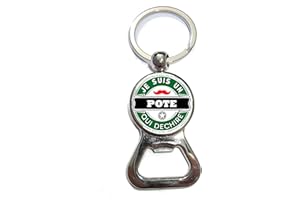 CRÉA03 Porte-clé décapsuleur pote qui déchire - idée cadeau original pour anniversaire, fêtes, copains, amis - ouvre-bouteille, bière, cadeaux, homme, femme - Noël