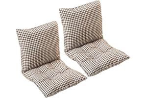 MERCRI Pack 1/2/4 Cojines para Sillas con Respaldo,40x40/45x45/50x50 cm,con Correas de Sujeción ,Cojín Acolchado de Respaldo Bajo, Cojín Acolchado para Silla de Jardín ( Color : #22 , Size : 45x45cm2pcs )