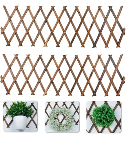 Relaxdays Set 3 Tralicci Legno Per Piante Rampicanti 180x60cm - Grigliato Estensibile Fiammato Per Giardino - Foto 9