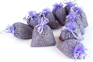 ‎QUERTEE Quertee 10 Bio Lavendel Lavendelsäckchen für den Kleiderschrank: Natürliche Bio Lavendel Duftsäckchen – Mottenschutz und erfrischender Raumduft - 100 g
