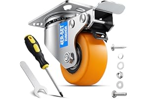 VICBINLY Schwerlastrollen mit Bremse, 4er-Set 50mm - Schwerlast Rollen 800kg, Rollen mit Bremse, 360-Grad Lenkrollen lenkrollen Lautlose Rollen für Möbel Rollen Schwerlast Möbelrollen