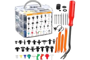 FOZOBAIY 920PCS Car Trim Clips Set with 5PCS Removal Tools, 26 Sizes Car Plastic Rivets Set,Universal Auto Body Rivet Clips and Fastener Remover,Assorted Retainer Clips Fasteners Kit for Bumper, Door, Fender