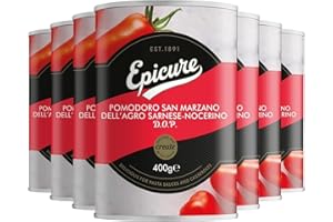 Epicure Tinned San Marzano Tomatoes, Delicious for Pasta Sauces & Casseroles, 400 g, (Pack of 12)