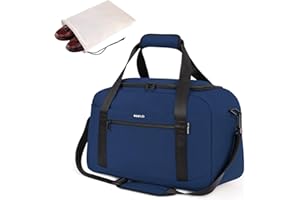 ECOHUB Cabin Bag 40x20x25 for Ryanair Under Seat Flight Bag Recycled PET Eco Friendly Travel Holdall Hand Luggage, Carry On Duffel Bag for Women Men, Patented (Blue)