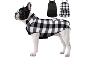 ASENKU Cappotto Cane Impermeabili Invernale, Cappottino Cane Reversibile Antivento Freddo, Calda Giacca per Cani Taglia Piccola S, Gilet per Cani con Fodera in Lana Protegge Dal Freddo