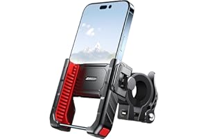 JOYROOM 2024 Porta Cellulare Moto, 【Antiscivolo Antivibrante】 Supporto Telefono Bici【1s Blocco】 Universale Porta Telefono Moto Manubrio Holder per iPhone 14/13, Samsung S23/S22, 4,7"-7,0" Smartphone