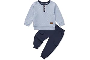 Naiyafly Toddler Boys Clothes Outfits Colour Block Tracksuit Set Long Sleeve Jumper and Pants Autumn Winter Clothing 18-24 Months 2-3T 3-4T 4-5T 5-6 Years