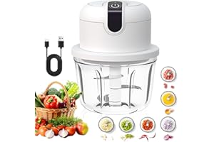 YDSEOZOA Picadora Electrica 350ml,Picadora de Carne, Trituradora de Cocina Eléctrica,USB - Para Cebolla, Frutas, Nueces, Carne y Ajo