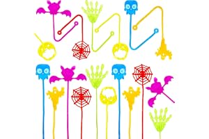 TOPJOWGA Halloween kardborreband, 36 stycken klumphand-glimmar, självhäftande handleksaker för halloween, färgglad glibberhan