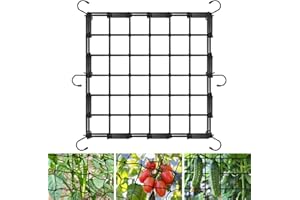 OFFCUP Scrog Netz, Wachsen Zelt Netz 60 x 60cm, Elastische Spalier Netz mit 6 Haken, Grow Netz für Pflanzen Gemüse Obst Passend Pflanzennetz für Garten Balkone Hof Gartenarbeit