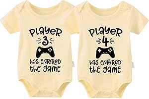 culbutomind Body pour bébé jumeaux garçon fille joueur avec inscription en allemand « Ein Game Betreten Fun Baby Geschenke Geburtig Babykleidung »