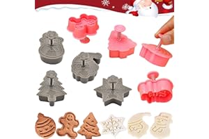 AIXIMA Emporte Pièces Noël, 8 Pièce Timbre à L’emporte-Pièce, 3D Emporte-Pièces de Noël, Emporte Pièce Enfants, 3D Emporte Piece Patisserie Noel, Ensemble de Emporte Pièces Noël