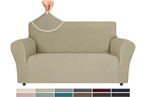 Ystyle Copri Divano 2 Posti Con Braccioli, Copridivano Antigraffio Gatto, Copridivani Elasticizzati, Pesante Inverno Copri Divani, Fodera Divano Antimacchia Lavabile Antiscivolo, Kaki