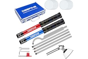 DEEFIINE Juego de Herramientas de Torneado de Madera, Herramienta de Torneado de Carburo,con Lijadora de cuenco,con Cabeza Reemplazable y Asa desmontable,para Tallado de Madera,Tallado de Muebles(8AF)