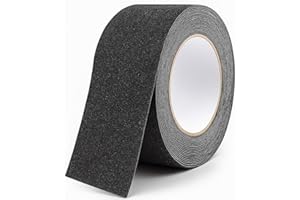 YFLeomry Antirutsch Klebeband, 5cm x 12m Antirutschband Selbstklebend, Schwarz Anti Rutsch Klebeband, Wasserfest Antirutschfolie Selbstklebend für Treppen, Stufen, für Drinnen und Draußen