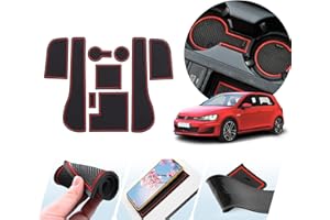 ZCLINKO Compatible with V W Golf Mk7 7.5 2014-2019 Car Mats Non-Slip Mats for Golf 7 GTI Variant R GTD GTE Rubber Mats Centre Console Armrest Cup Holder Door Seam Interior Mats Accessories 9 Pcs (Red)