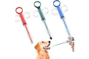 FLZONHUT Alimentador Medicamentos Jeringas,3 Piezas Tablet Feeder,Alimentador Medicamentos de Reutilizable,Dispensador De Pastillas para Pequeñas Mascotas Perros Gatos(Rojo,Verde,Azul)