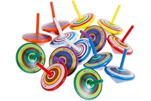 Faburo Lot de 14 toupies en bois multicolores pour anniversaire d'enfant