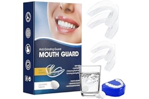 Vasmeiy Knirscherschiene Für Nacht, 2 Größen, 4 Formbare Mundschutz zum Zähneknirschen, Transparent Wiederverwendbar schützt den Zahnschmelz, Verbessert den Schlaf und Zähneknirschen