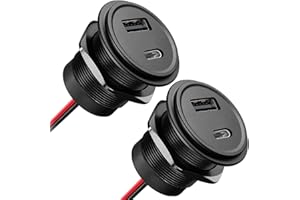 acegoo USB C Steckdose 12V Auto Wohnmobil 48W, Typ C Buchse Einbau Dose Aluminum Wasserdicht 12 Volt DC Adapter KFZ Ladegerät Stecker für LKW Wohnwagen Motorrad Boot (2 Stück)