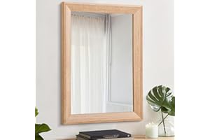 AAZZKANG Wooden Framed Wall Mirror Rectangle Mirror Decorative for Farmhouse Bedroom Bathroom Wall Decor