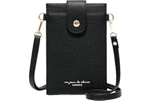 Aeeque Petite Pochette Mince pour Smartphone 6,5'' SANS Coque, Sacs Bandoulière Femme pour Téléphone Portable, Mini Sac GSM, Petit Portefeuille Femme PU Cuir, Porte Monnaie Porte-Cartes