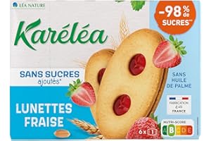 LÉA NATURE Karéléa - Lunettes Fraise - Sans Sucre Ajouté - Sans Huile de Palme - 175 g