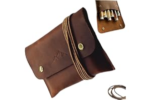 SK Wild Ones® Outdoor torba na przyprawy, prawdziwa skóra, z 6 pojemnikami, zestaw kempingowy Bushcraft, przyprawa, akcesoria outdoorowe,