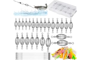 SYHDFXKNP 134 Piezas Kit de Plomos Pesca Plomos de Pesca Surfcasting con Giratorio Plomo Pescas Kit De Plomo de Pescas 5/10/15/20/30/40/50/60g