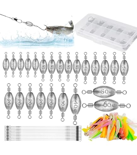 AIVORO Plombs pour Pêche, 160 Pièces Plomb Peche Truite, Plomb Bouche